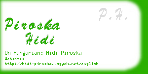 piroska hidi business card
